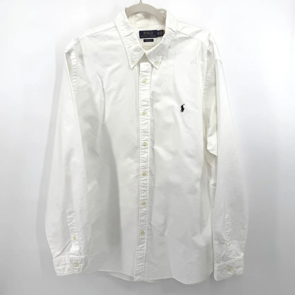 Polo Ralph Lauren Button Down Mens XXL White Classic Fit Oxford Shirt Preppy